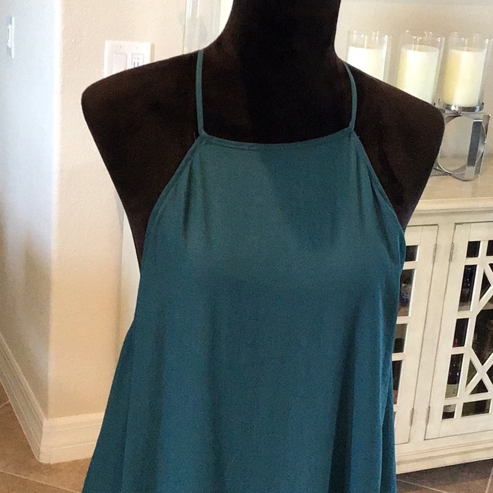 Intimately Free People ruffle bottom racerback minidress, green, size small - Picture 2 of 7